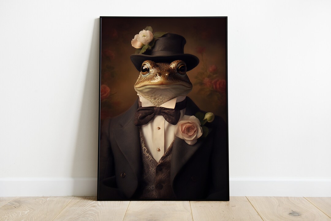 Mr Toad Victorian Portret, Toad Portrait, Frog Print PNG, Animal Wall ...