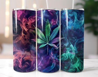 Marijuana Leaf Tumbler Wrap – 20oz Skinny Sublimation Design (Digital Download)