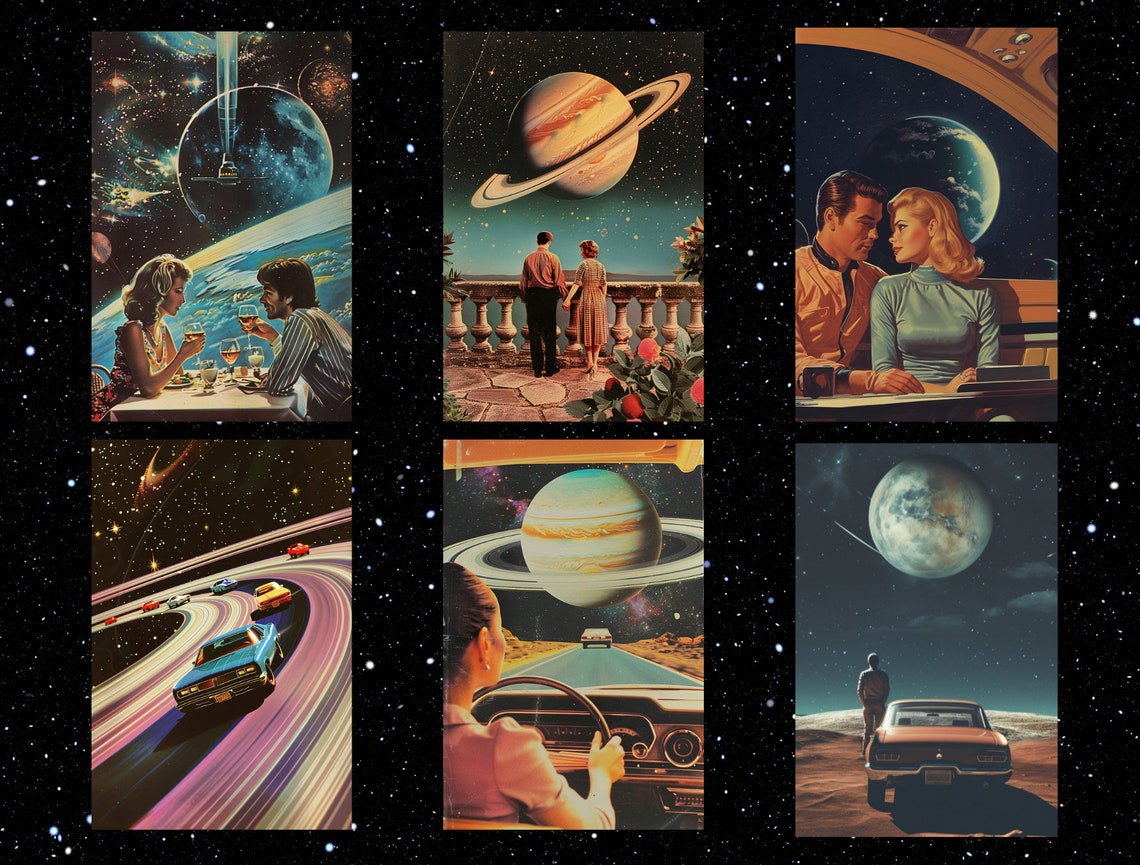 Retro Futurism Bundle Vintage Futurism Posters Set of 25 Sci-fi Art ...