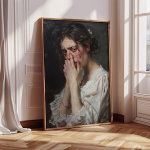 Lady Painting Bathroom Art Funny Classical Painting Poster Print Digital Download Printable Art Vintage Midcentury Toilet Humor Amusing Gift