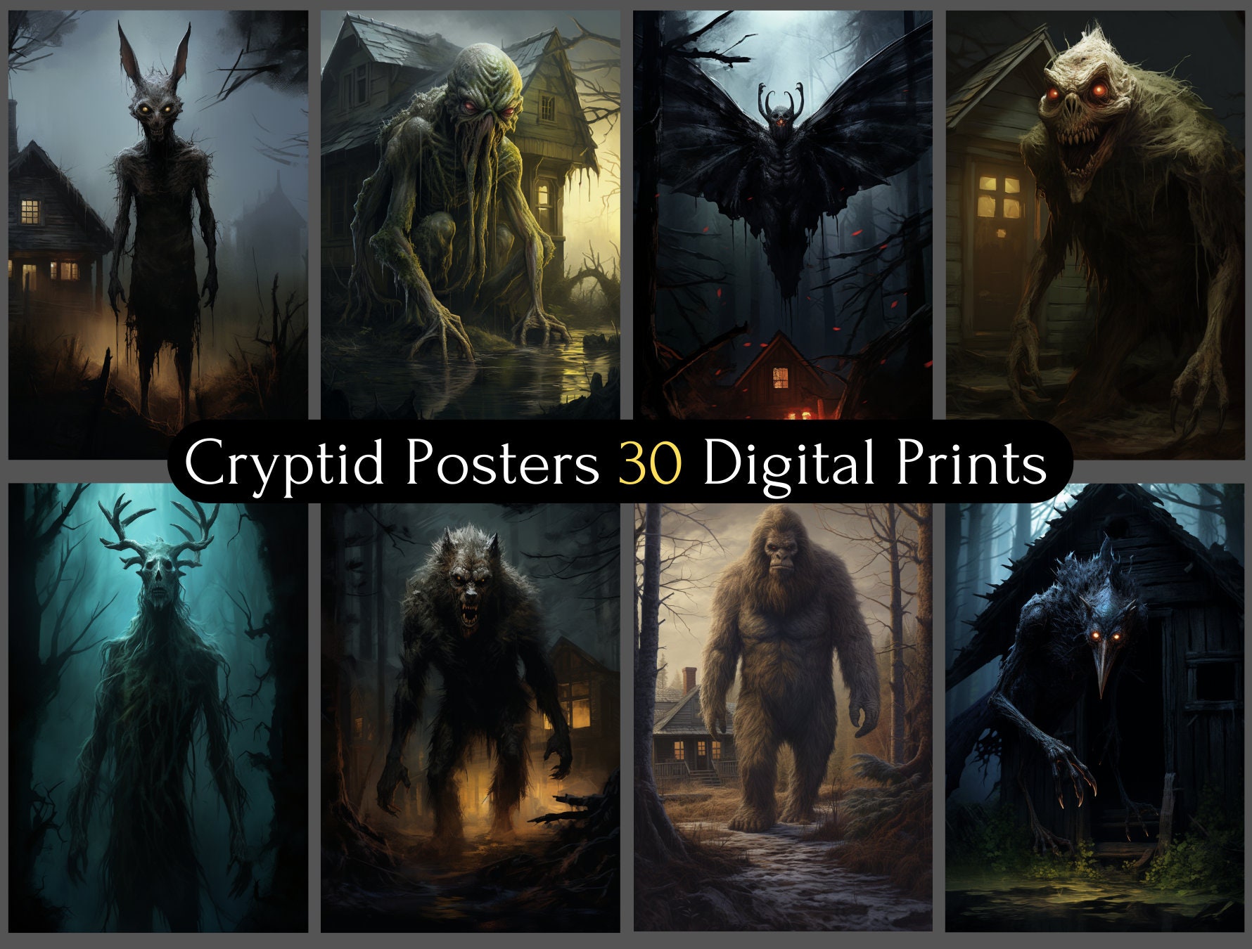 30 Cryptid Posters, Cryptid Creatures, Cryptid Printable, Cryptidcore ...