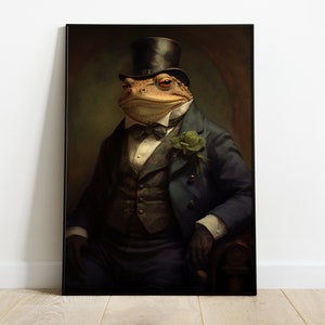 Toad Victorian Portret, Toad Portrait, Toad Print Set PNG, Animal Wall ...