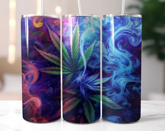 Marijuana Leaf Tumbler Wrap – 20oz Skinny Sublimation Design (Digital Download)