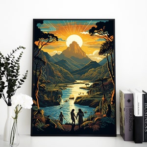 Azteekse afdrukbare kunst - Azteekse cultuur kunst aan de muur - digitale kunst - #03 Azteekse poster - downloaden, printen en frame jezelf, decor van het huis
