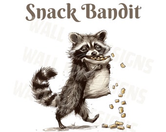 Snack Bandit Funny PNG Sarcastic Snarky Png Funny Raccoon Adult Humor Funny Sarcastic Quote Png Vintage shirt Retro SUBLIMATION ORIGINAL