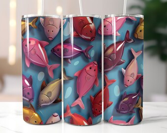 Fish Tumbler Wrap, 20oz Skinny Tumbler Design, Fish Tumbler PNG, Bass Fishing Tumbler Design, Sublimation Fishing Tumbler Tapered, Download