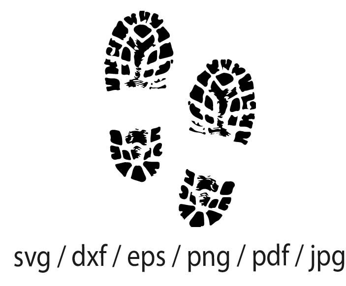 Shoe Print SVG Hiking Boot Prints Svg PNG PDF Foot Prints Etsy