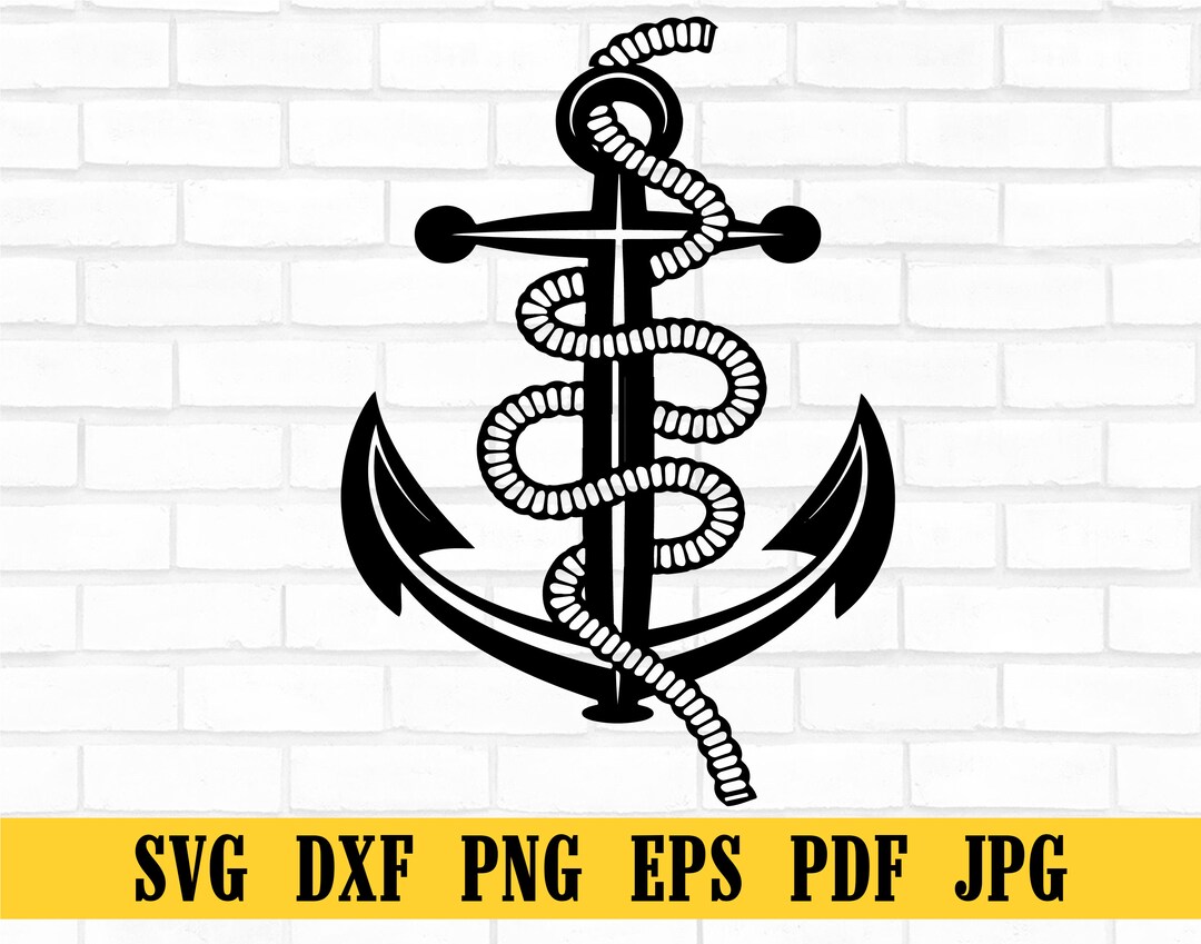 Anchor With Rope Svg, Anchor Svg, Zentangle Svg, Nautical Rope Svg