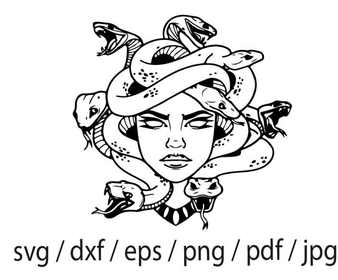 Medusa Svg Cut File, Medusa Dxf Files, Greek Mythology Cut File, Wall