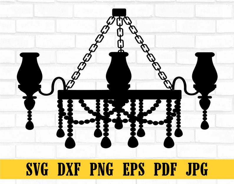 Chandelier SVG, EPS, PNG, Chandelier Silhouette, Chandelier Cut File