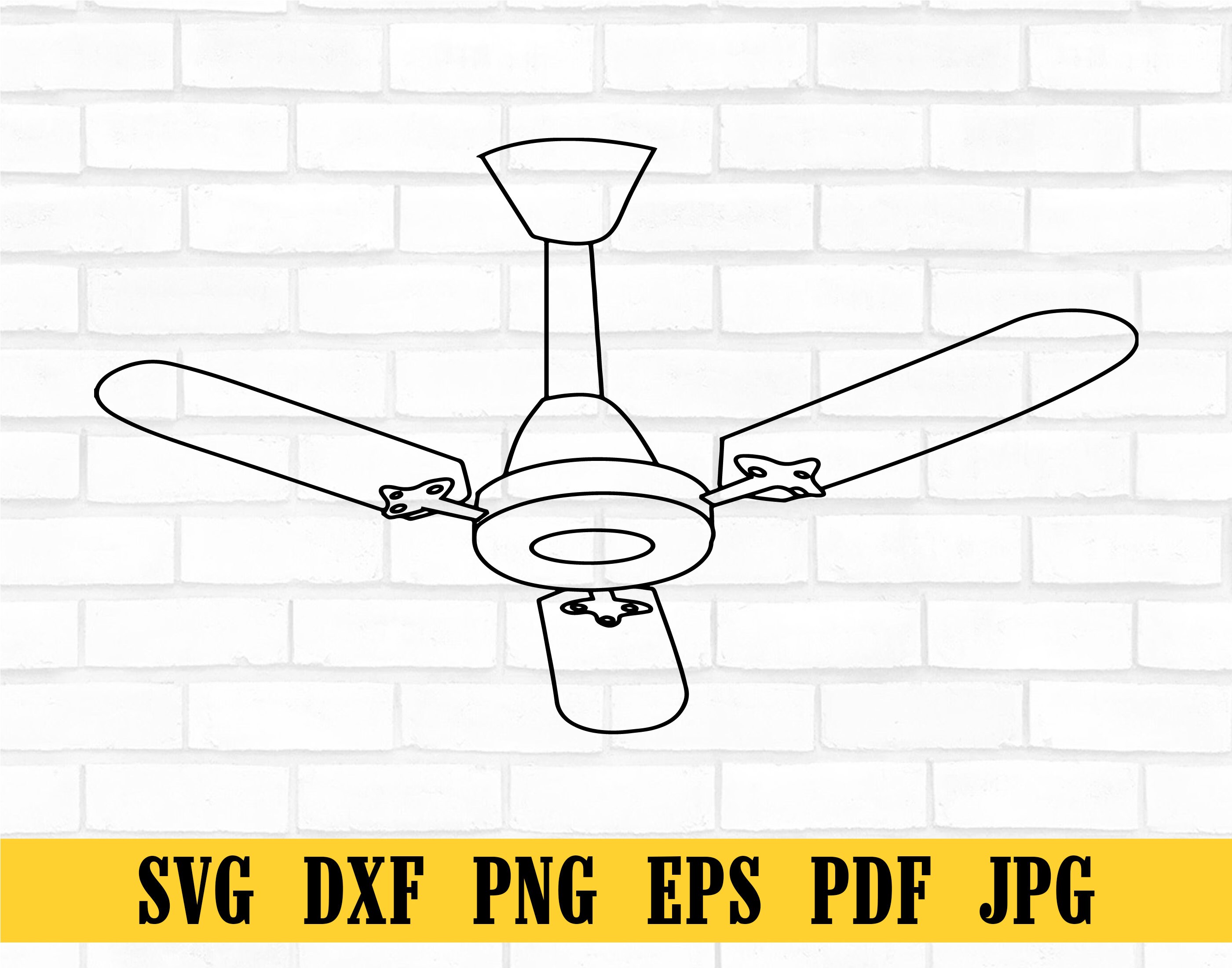 Ceiling Fan Outline SVG, Ceiling Fan SVG, Ceiling Fan Clipart, Ceiling Fan Files for Cricut, Cut