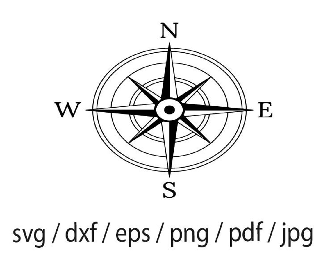 Compass Star SVG, Directions SVG, Compass Star Dxf, Compass Star Png