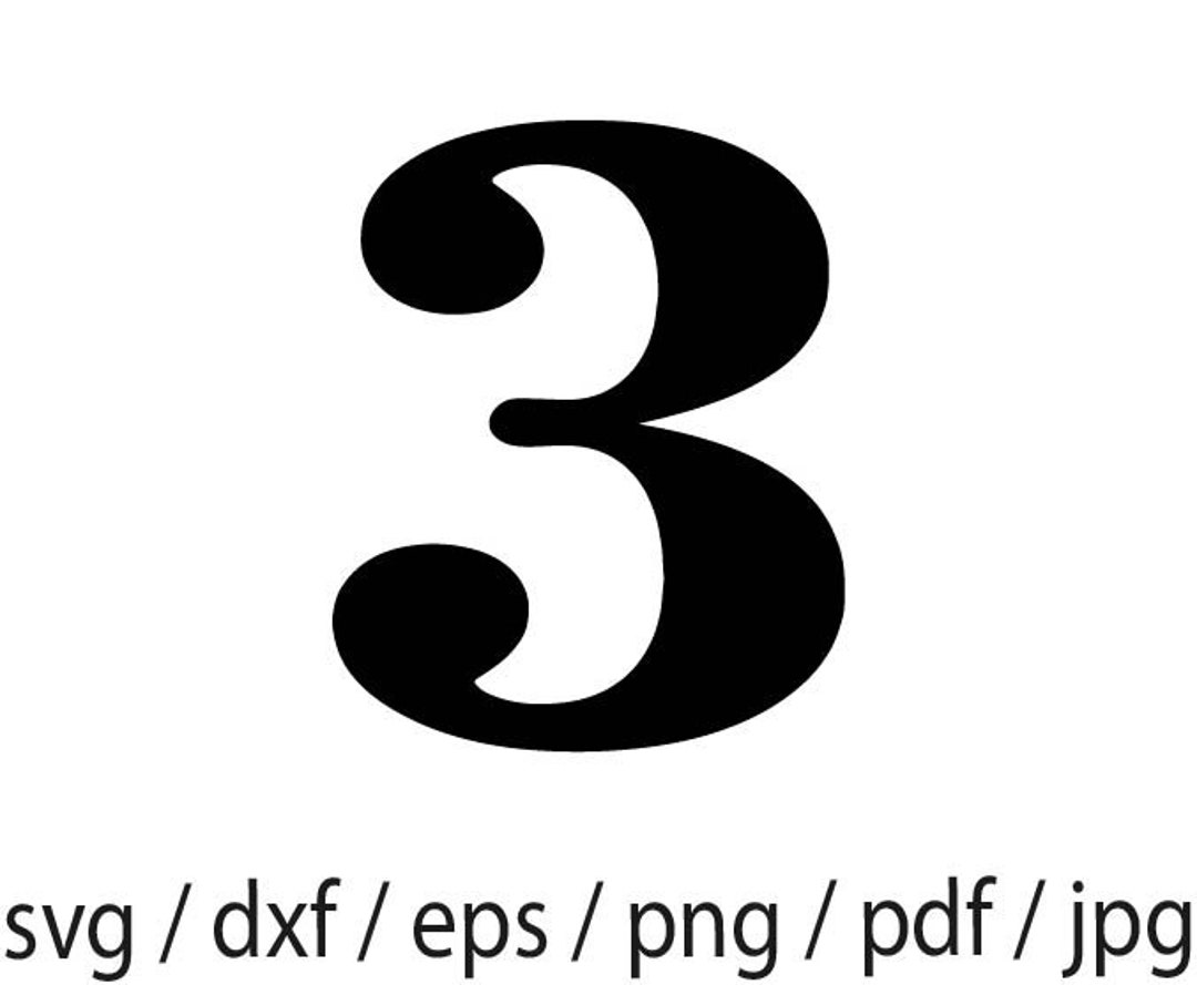 Number 3 Svg, Digital Download, Numbers, Three ,number 3 Svg, Number 3 ...