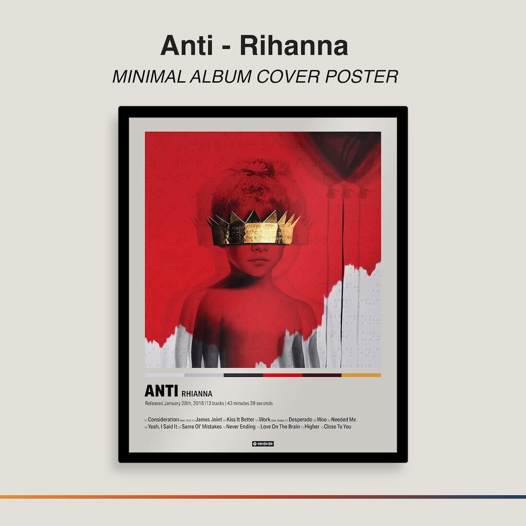 Anti - Rihanna | Album Cover Poster | Minimal, Aesthetic, Digital ...
