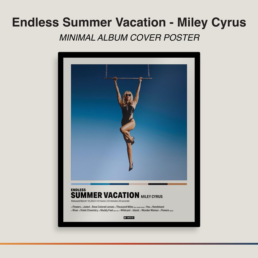 Endless Summer Vacation Miley Cyrus Album Cover Poster Minimal