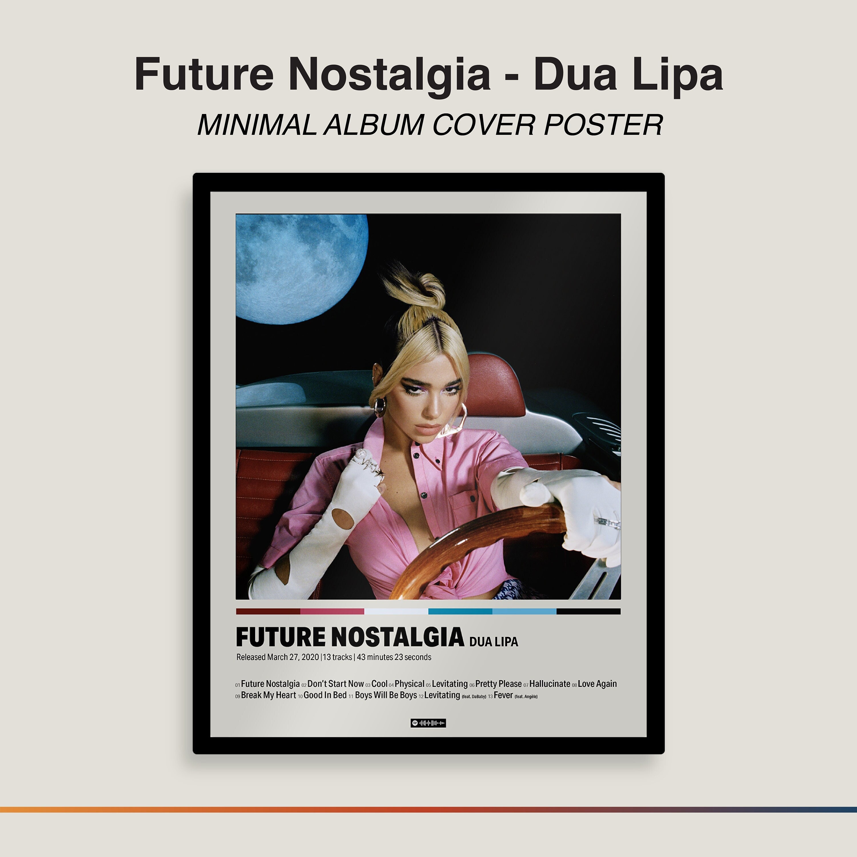 Future Nostalgia Dua Lipa Album Cover Poster Minimal, Aesthetic