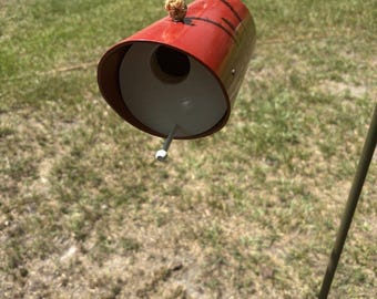 Mid-Century Modern Cylinder Birdhouse With A Removable Bag For Cleaning- Red