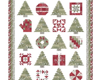 Christmas Sampler Quilt Pattern by Baby Bear Quilting, PDF Download