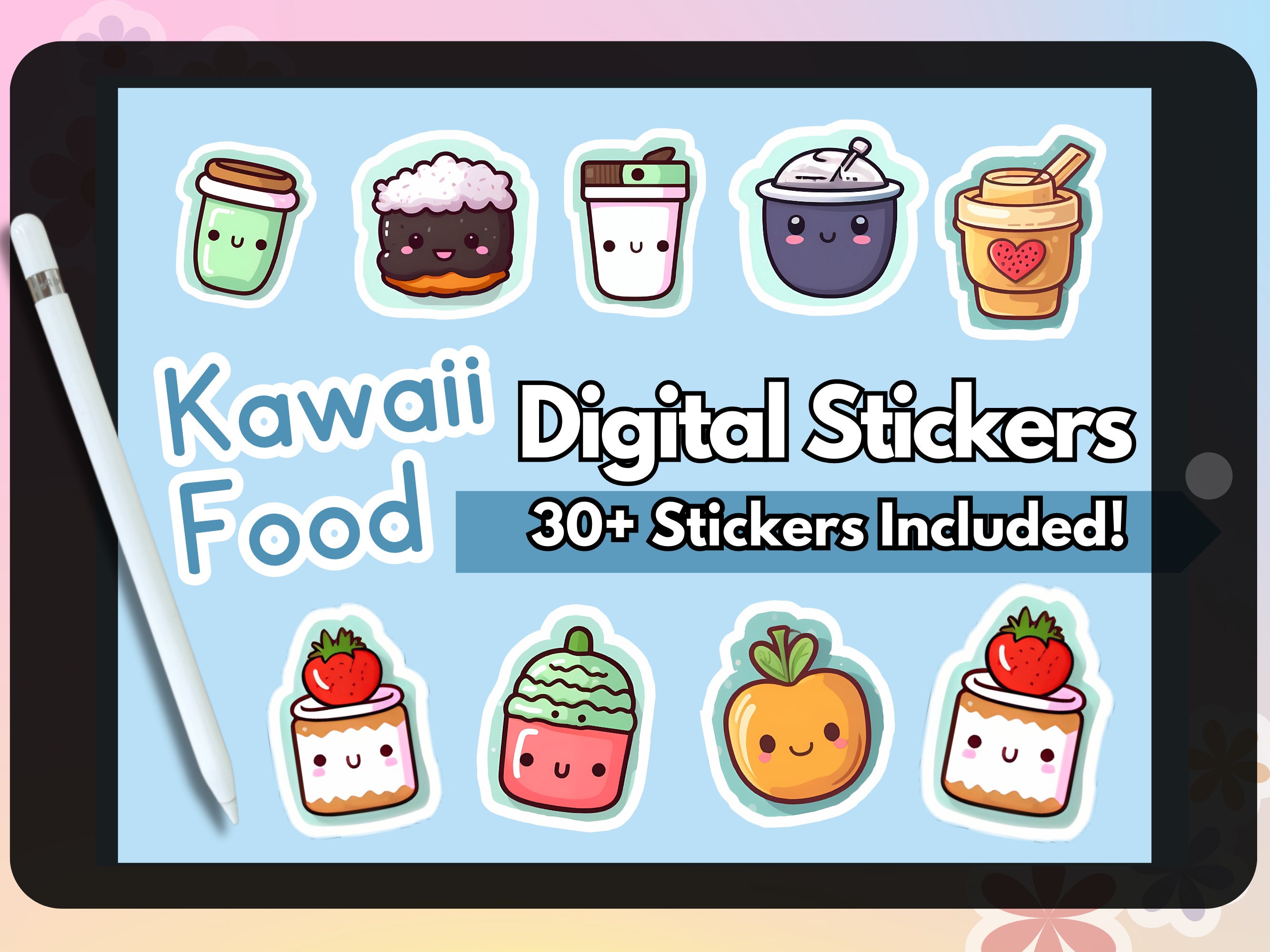 Kawaii Food Stickers , Kids , Adults , Teens , Journalling , Reminders ,  Fun , Planner , Rewards , Trade , Crafts