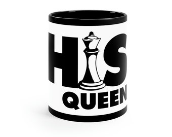 His Queen Chess Gift Mug; Engagement Mug; Wifey Mugs; Couples Gift; His and Hers Gift Coffee Cup