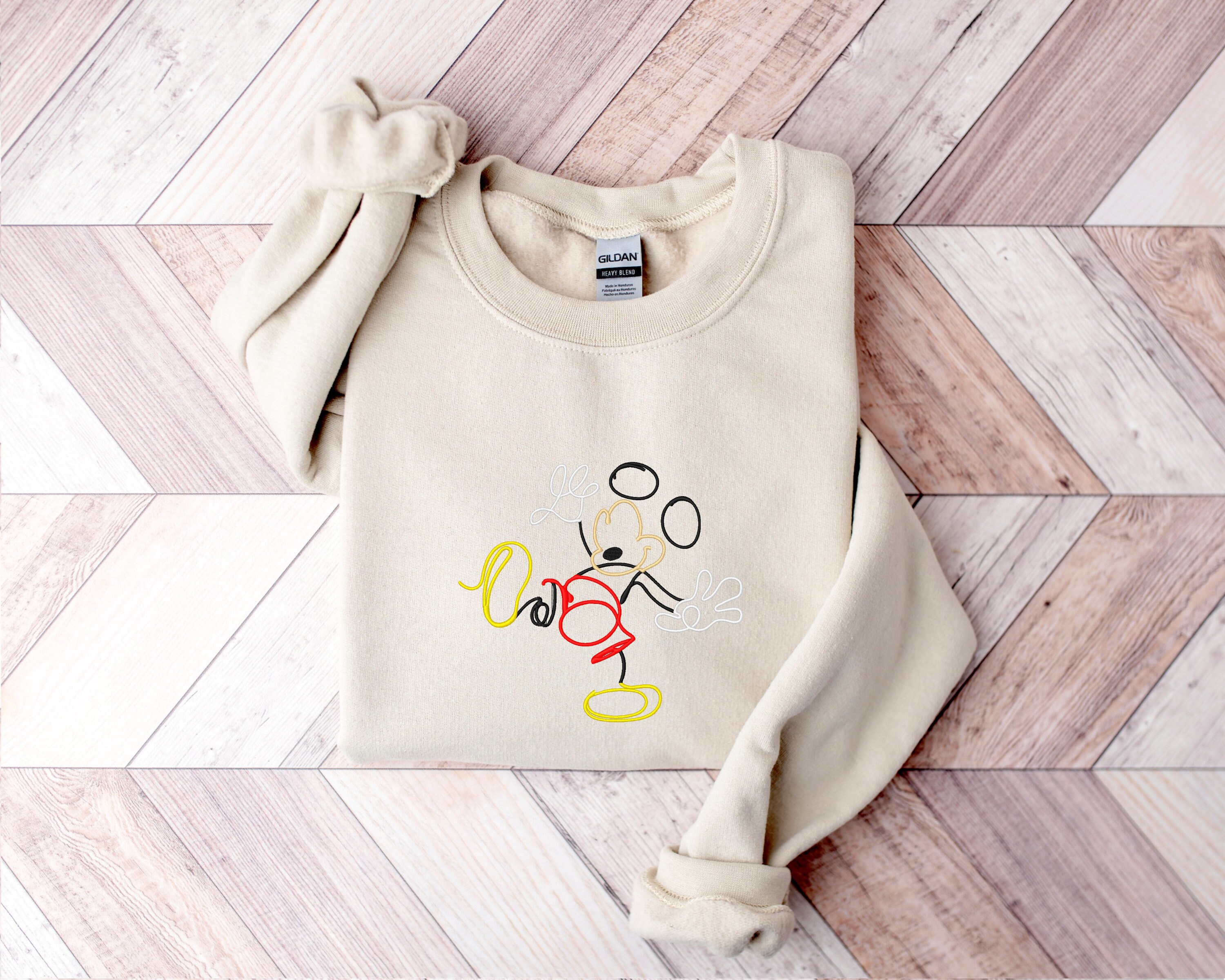 Discover Embroidered Disney Shirt - Mickey Sweatshirt - Disney Embroidered Sweatshirts