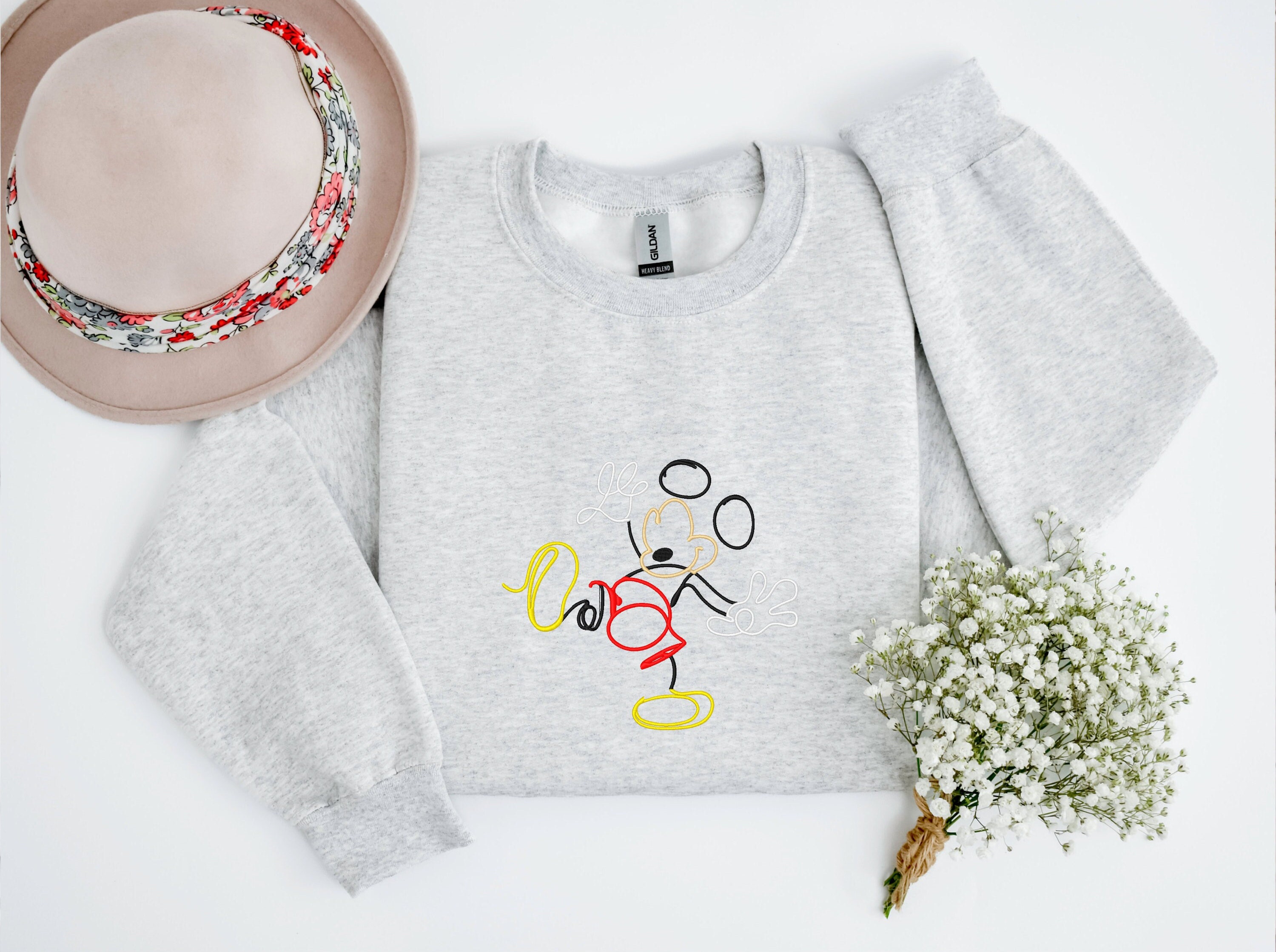 Discover Embroidered Disney Shirt - Mickey Sweatshirt - Disney Embroidered Sweatshirts