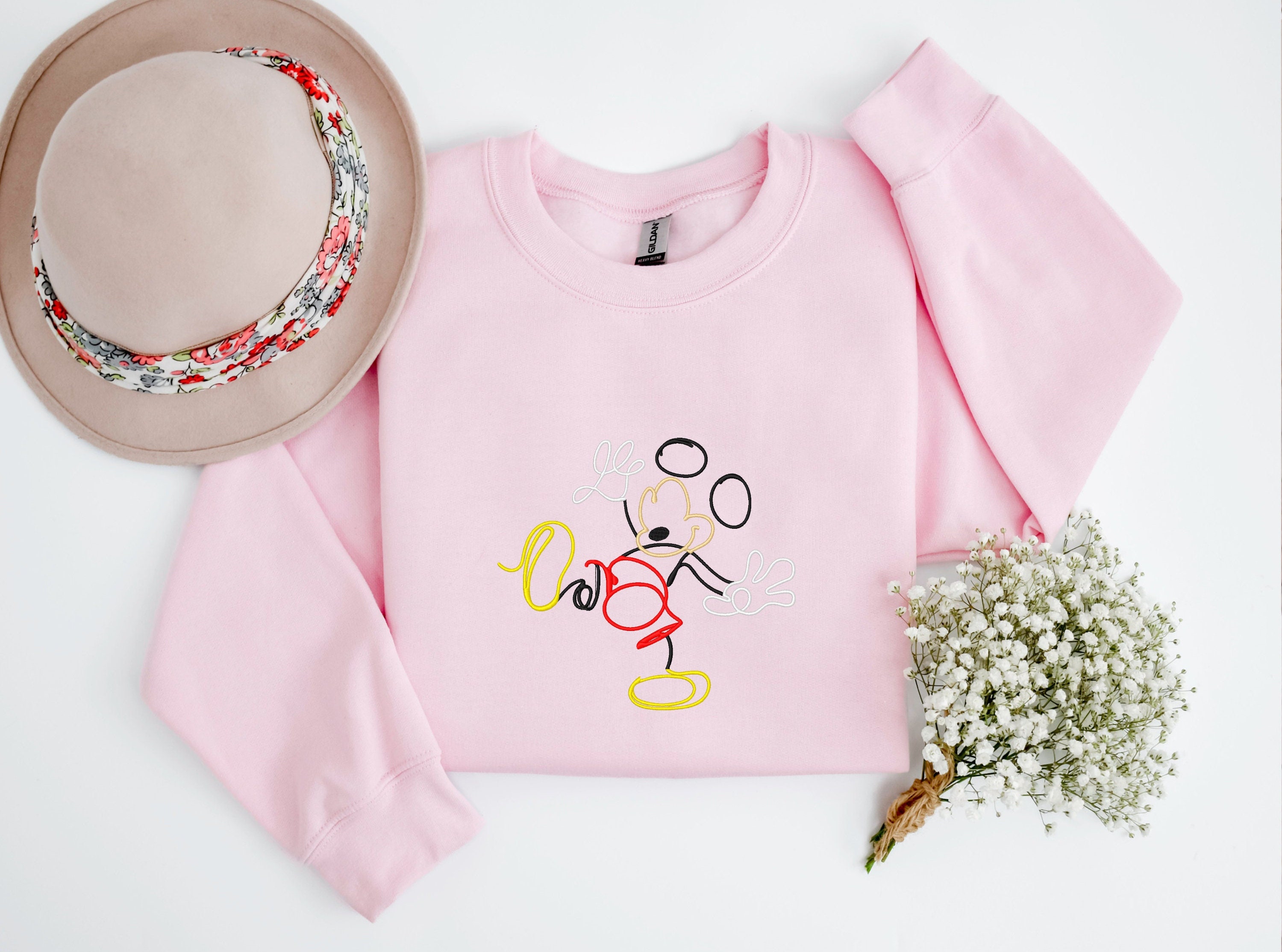 Discover Embroidered Disney Shirt - Mickey Sweatshirt - Disney Embroidered Sweatshirts