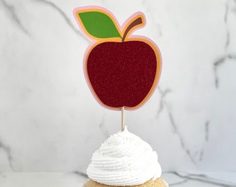Apple Cupcake Topper-Fruit Cupcake Topper-Apple Birthday-Fruit Birthday-Apple Theme-Fruit Theme-Apple Party-Apple Decorations-CupcakeToppers