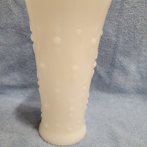 1940s Anchor Hocking Milk Glass Vase teardrop and pearl pattern