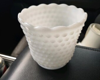 Fire King Anchor Hocking hobnail vase milk glass
