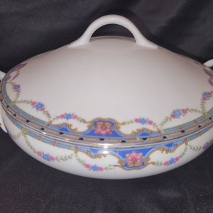 Vintage Gold China lidded Tureen with beautiful flower design and gold accents