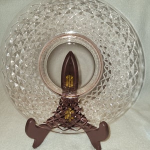 Set of 8 Federal Imperial Pink Depression glass luncheon dessert plate quilted diamond pattern