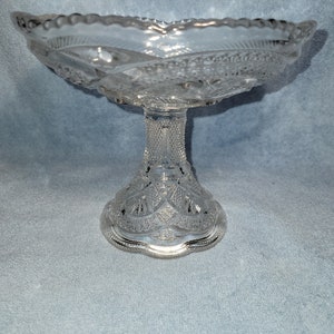 Crystal glass compote pedestal dessert tray fruit bowl