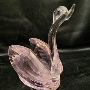 Crystal pink swan figurine