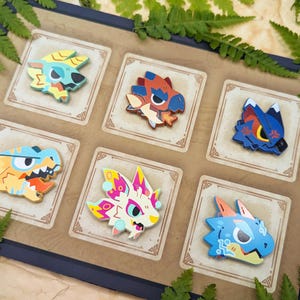 MONSTIE PINS - Zinogre, Rathalos, Nargacuga, Tigrex, Mizutsune, Lagiacrus - Emaille Pins