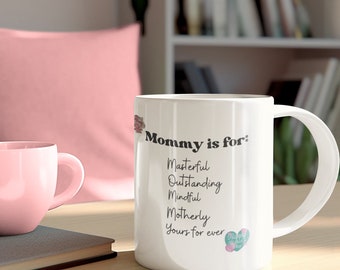 Handmade Mama Tea Mug -  Minimalist Family Coffee Mug - Customized Large Coffee Mug - Modern Motivational Coffee Mug