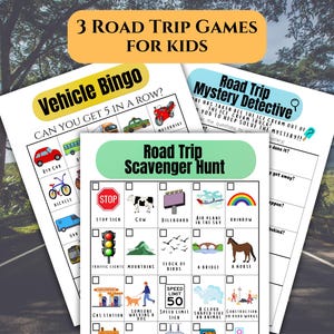 Road Trip Games Bundle - Printable Car Games for Kids and family - Travel Activities - Scavenger Hunt and Bingo - Trip/Vacation Essentials