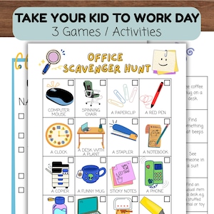 Take Your Kid to Work Day: Office Scavenger Hunt & Bingo (Printable)