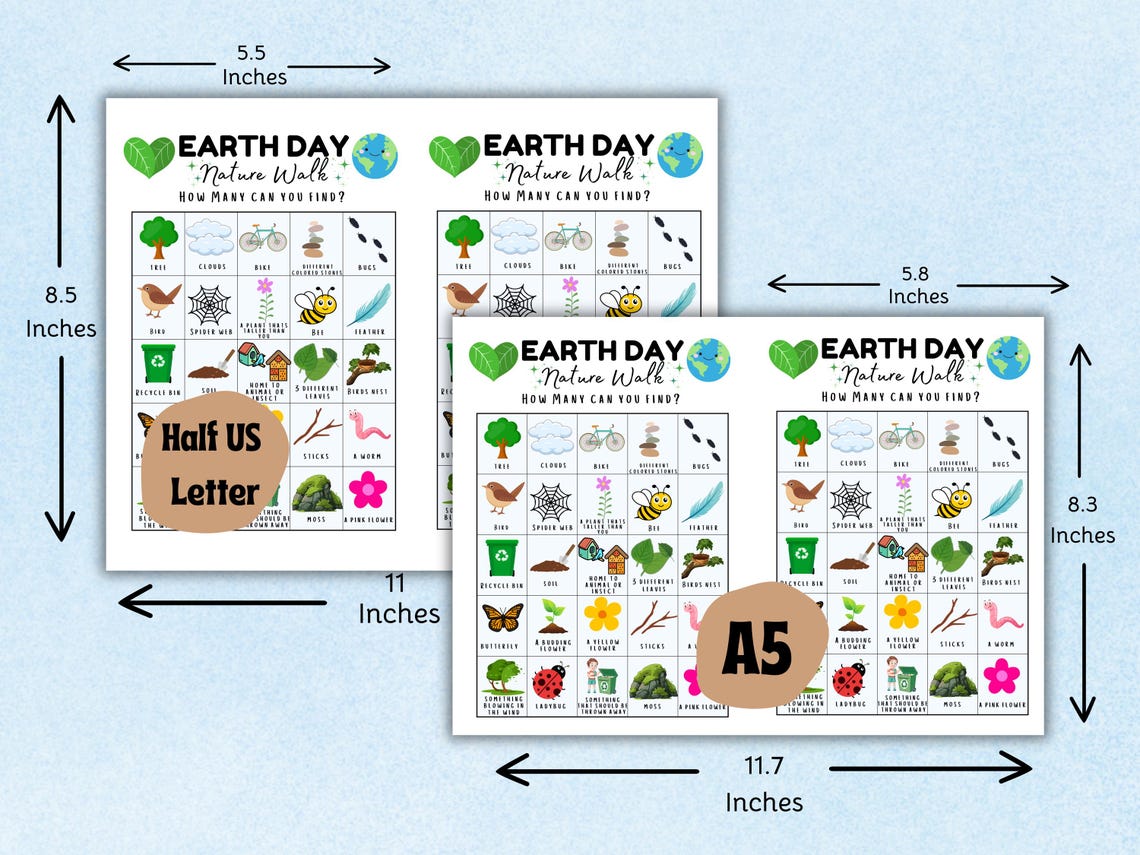 Earth Day Nature Walk Activity - Scavenger Hunt & Bingo Style Game ...