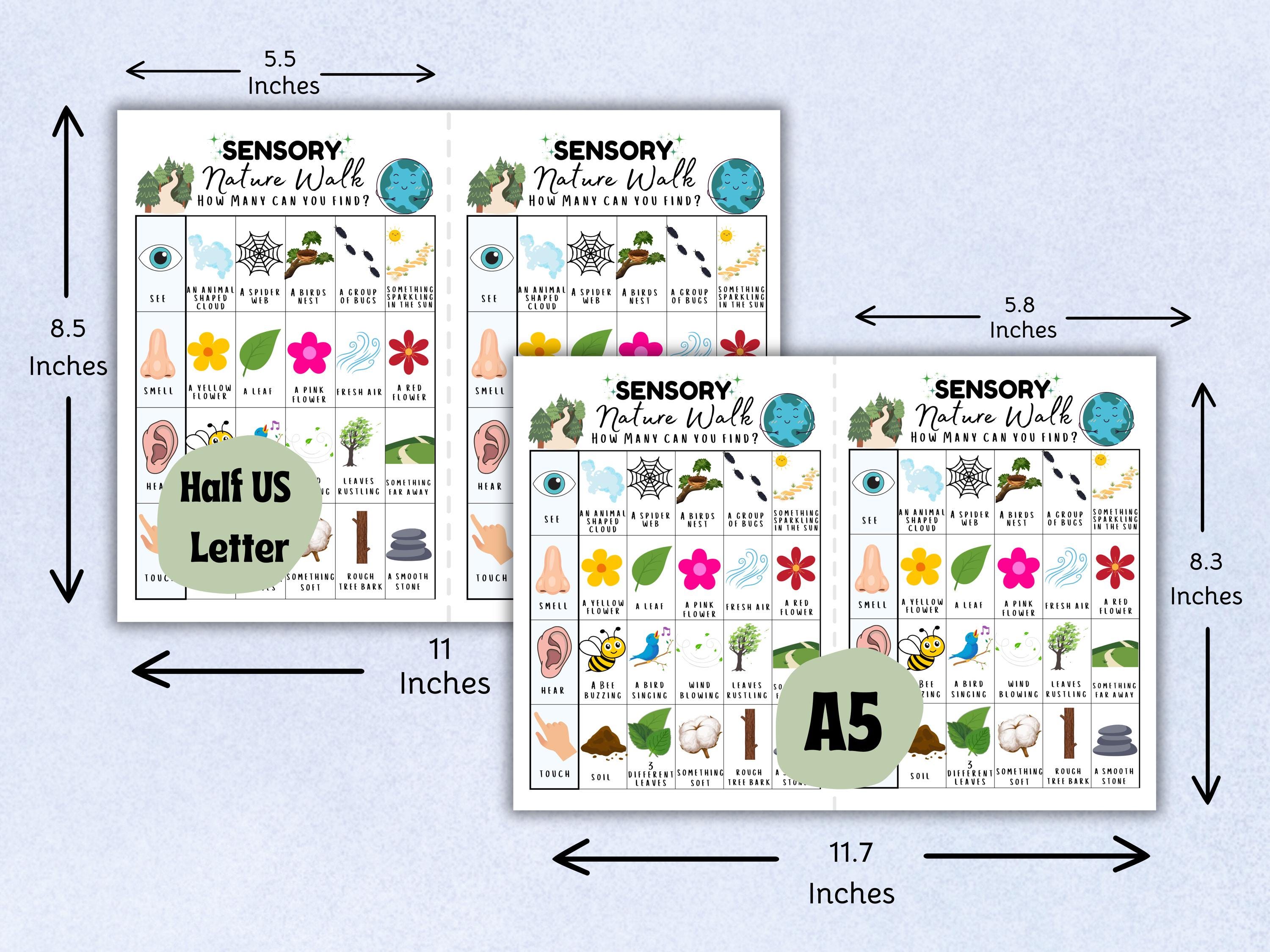 Sensory Nature Walk Scavenger Hunt: Outdoor Activity for Kids (PDF) - Etsy