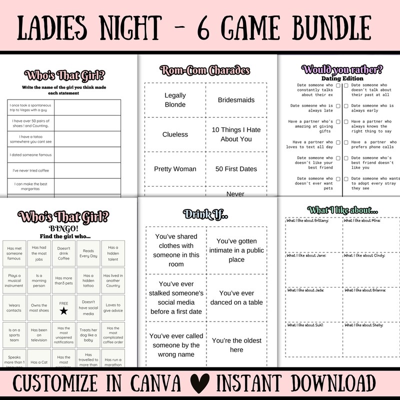Ladies Night Games - Etsy