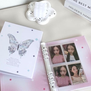 A5 Butterfly Composition Hardcover Binder | Kpop Photocard Binder | 6 Ring Planner Binder Kpop Collect book Journal Scrapbook