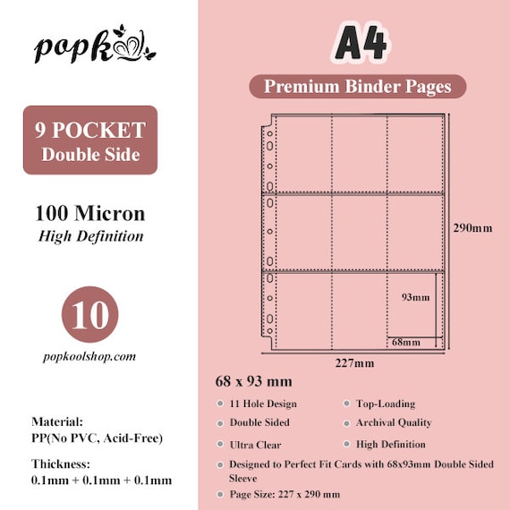 Kpop A4 Moonlight Photocard Binder | 9 Pocket Double Side Inner