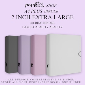 Kpop A4 Plus Size Butterfly Minimalist Photo card Binder | Specjalnie zaprojektowane wewnętrzne strony z 4 rodzajami kieszeni | Personalizowany segregator