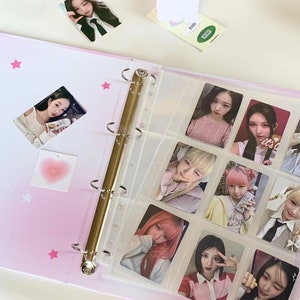 Carpeta de tapa dura con composición de mariposas A4 / Carpeta de tarjetas fotográficas Kpop / Carpeta de anillas para agenda, libro de colección Kpop, diario, álbum de recortes