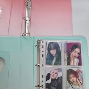 Kpop A5 Gradient Heart Cutout Photocard Binder | 4 Pocket Single Side Inner Refills  Acid-Free | Kpop Photocard Binder