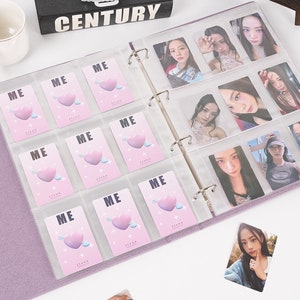 Carpeta de tarjetas fotográficas Kpop A4 Moonlight / 9 bolsillos de repuestos interiores de doble cara y 2 divisores sin ácido / Carpeta de tarjetas fotográficas Kpop