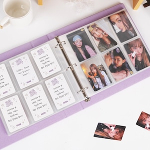 A5 Extra Wide Moonlight Hardcover Binder | 6 bolsos Kpop Photocard Binder | D Ring Planner Binder Kpop Collect book Journal Scrapbook