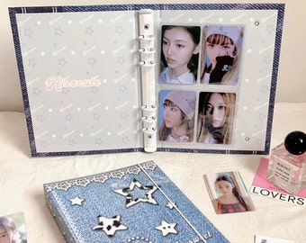 A5 Denim Blue New Jeans Style Composition Hardcover Binder