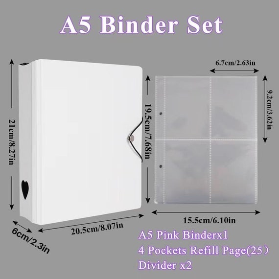 Kpop A5 Minimalist Photocard Binder | Acid-Free | Kpop Customizable Photocard Binder